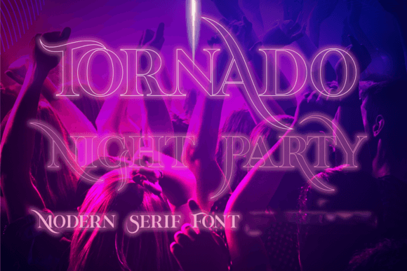 Tornado Night Party Serif Font for Editorial Design